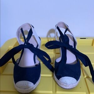 LOFT Navy Wedge Espadrilles